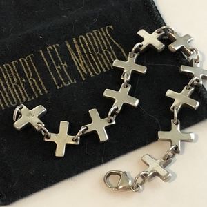 Iconic Robert Lee Morris Flat Cross Bracelet